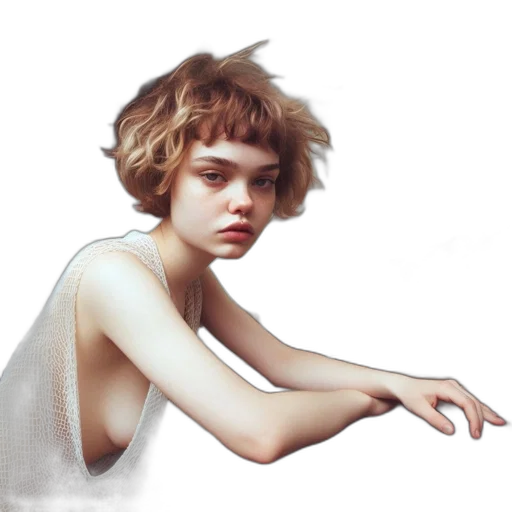hair, dress, face, creature transparent PNG cut-out