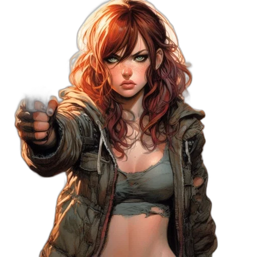 jacket, weapon, comic book art, concept art transparent PNG cut-out