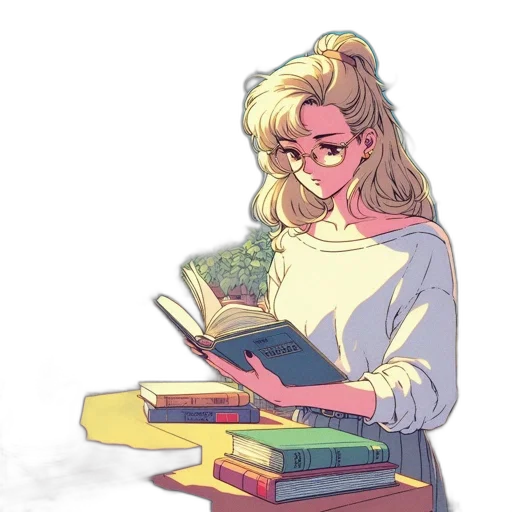 staff, anime, vaporwave, watercolor transparent PNG cut-out