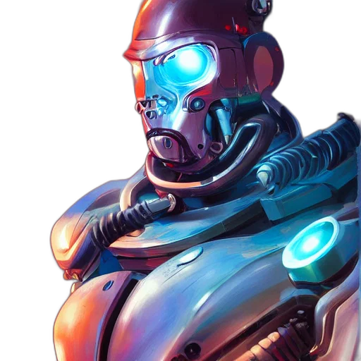 robot, cyberpunk, concept art, comic book art transparent PNG cut-out
