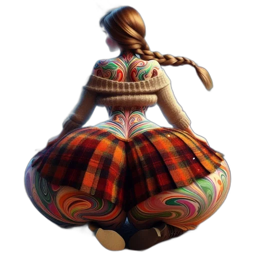 dress, hat, concept art, 3d render transparent PNG cut-out