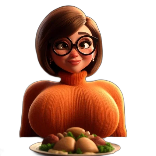 food, dress, 3d render, cartoon transparent PNG cut-out