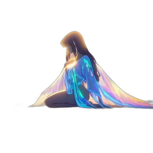 dress, hair, creature, concept art transparent PNG cut-out