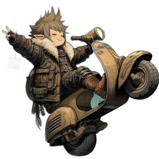 jacket, weapon, car, concept art transparent PNG cut-out