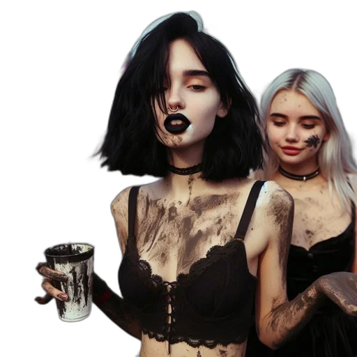 hair, fantasy art, concept art, photorealistic transparent PNG cut-out