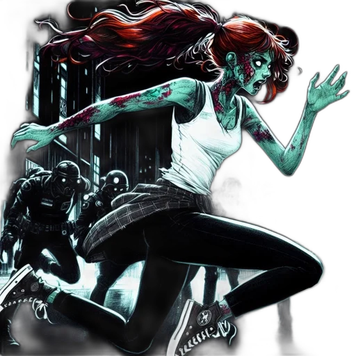 comic book art, concept art, cyberpunk, fantasy art transparent PNG cut-out