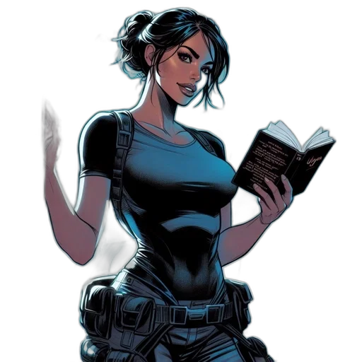 comic book art, concept art, cyberpunk, cartoon transparent PNG cut-out