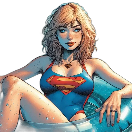 comic book art, concept art, cartoon, female transparent PNG cut-out