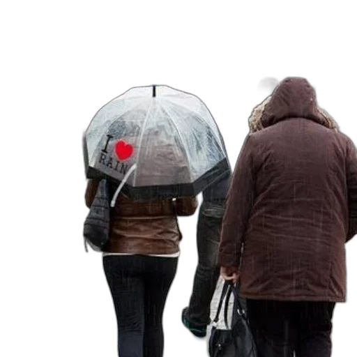 umbrella, jacket, photorealistic, rain transparent PNG cut-out