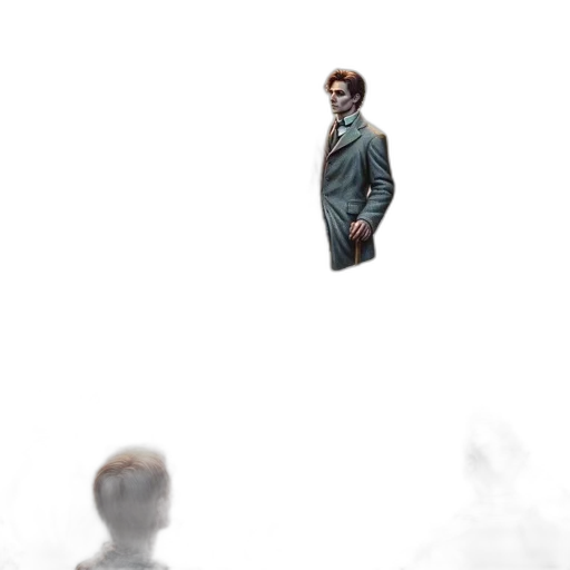 robot, jacket, face, staff transparent PNG cut-out