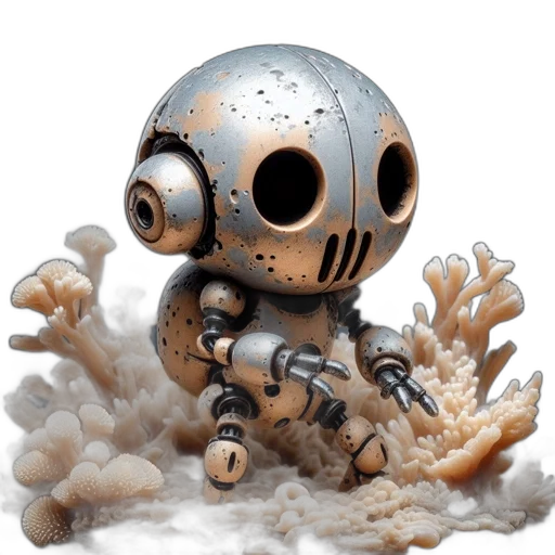 robot, creature, concept art, 3d render transparent PNG cut-out