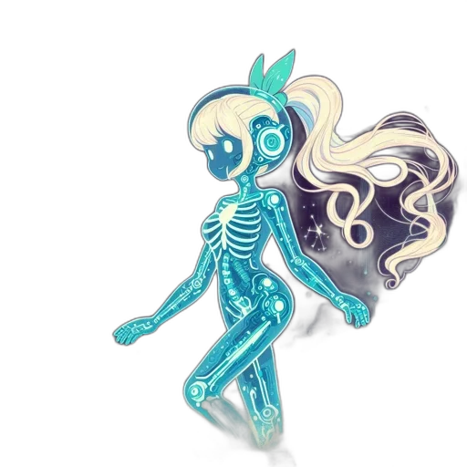 jewelry, creature, vaporwave, cartoon transparent PNG cut-out