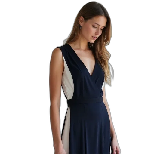 dress, monochrome, blue, anka transparent PNG cut-out