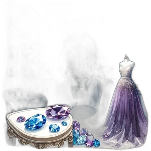 dress, jewelry, concept art, fantasy art transparent PNG cut-out