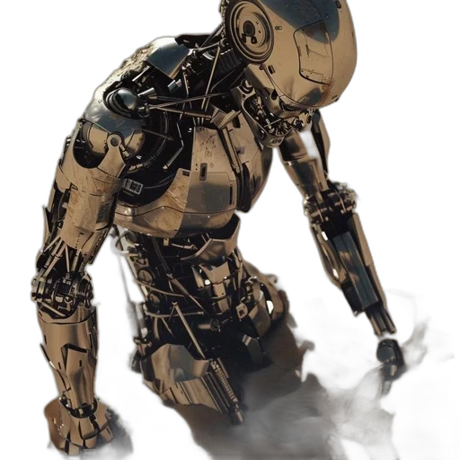 robot, concept art, cyberpunk, 3d render transparent PNG cut-out
