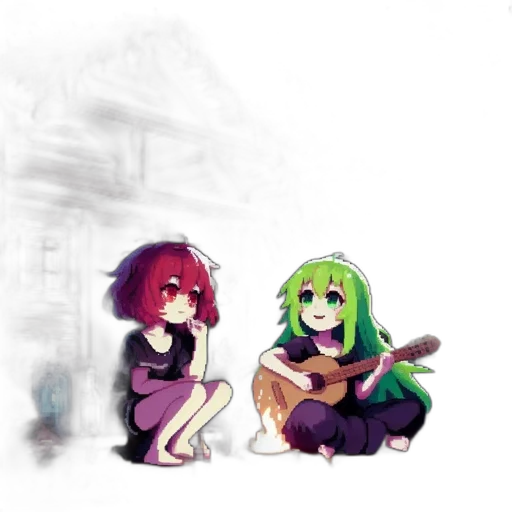 pixel art, concept art, anime, watercolor transparent PNG cut-out