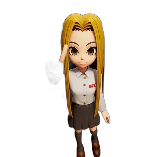 staff, hair, face, 3d render transparent PNG cut-out