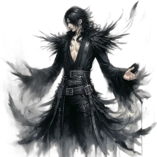 staff, jacket, weapon, fantasy art transparent PNG cut-out