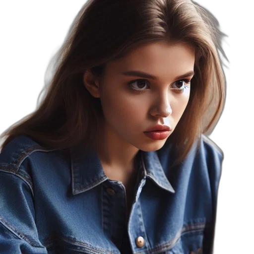 jacket, face, hair, jewelry transparent PNG cut-out