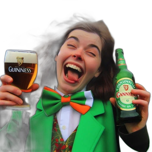 woman, irish, attire, holds transparent PNG cut-out