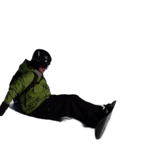jacket, snowboarder, green, black transparent PNG cut-out