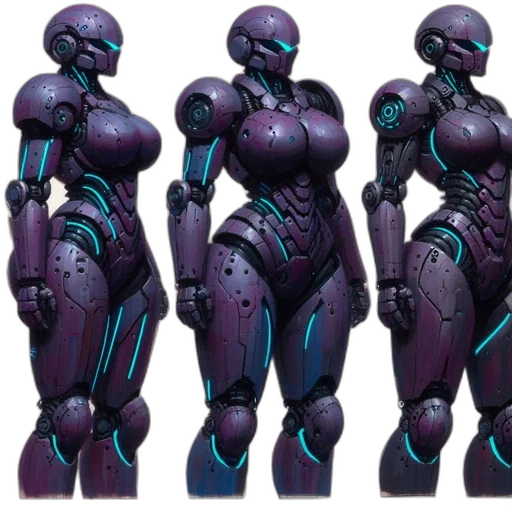 robot, concept art, 3d render, cyberpunk transparent PNG cut-out