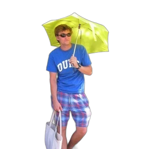 umbrella, hat, jacket, staff transparent PNG cut-out