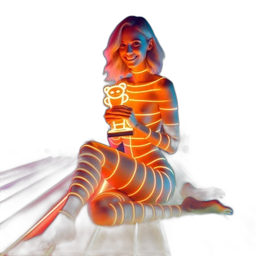 dress, robot, concept art, 3d render transparent PNG cut-out
