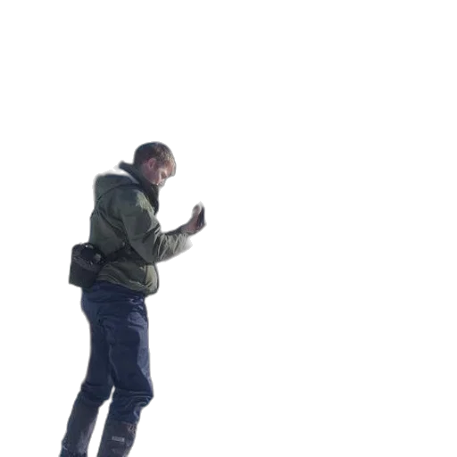 jacket, staff, weapon, robot transparent PNG cut-out