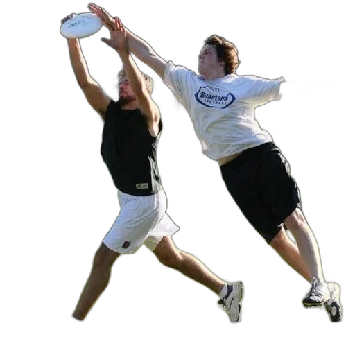 two, men, playing, frisbee transparent PNG cut-out