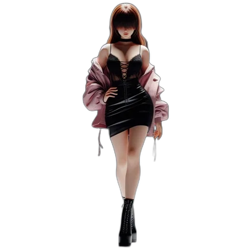 dress, jacket, 3d render, concept art transparent PNG cut-out