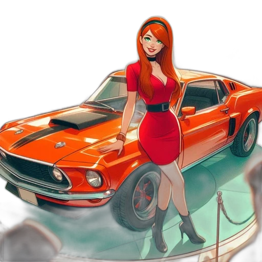 car, dress, concept art, comic book art transparent PNG cut-out