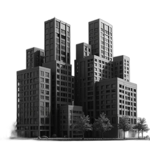 building, concept art, 3d render, photorealistic transparent PNG cut-out