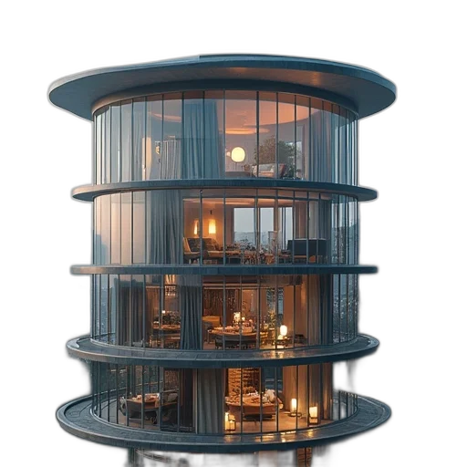 building, furniture, 3d render, concept art transparent PNG cut-out