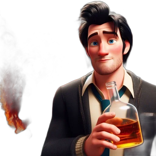 jacket, face, concept art, 3d render transparent PNG cut-out