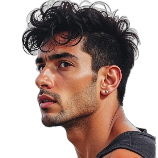 hair, face, hat, dragon transparent PNG cut-out