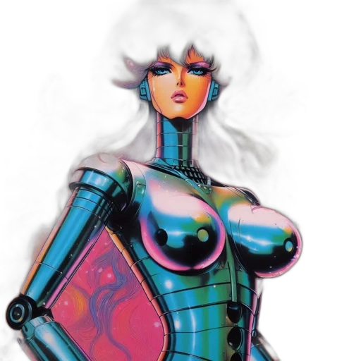 robot, dress, comic book art, concept art transparent PNG cut-out