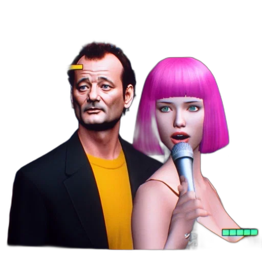 face, robot, vaporwave, cyberpunk transparent PNG cut-out