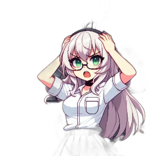 staff, hair, dress, robot transparent PNG cut-out