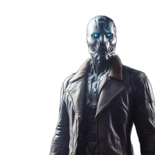 mask, robot, jacket, cyberpunk transparent PNG cut-out