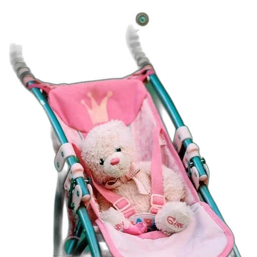 photorealistic, 3d render, pink, stroller transparent PNG cut-out