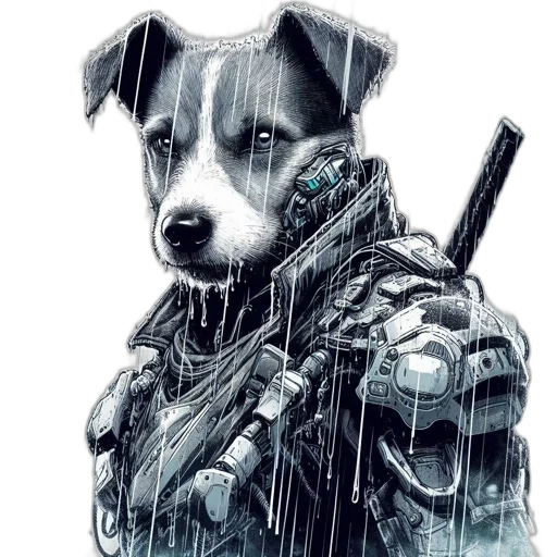 animal, robot, weapon, cyberpunk transparent PNG cut-out