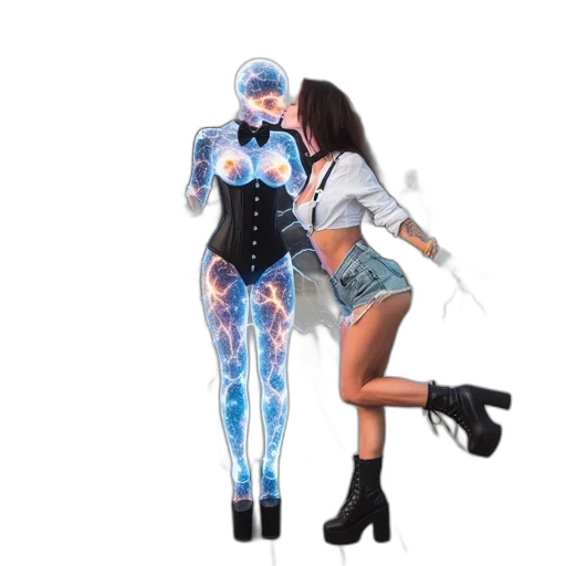 robot, cyberpunk, concept art, 3d render transparent PNG cut-out