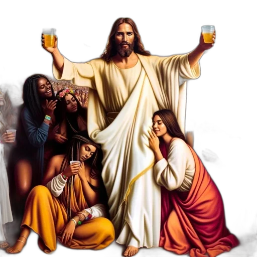 festive, scene, man, like transparent PNG cut-out