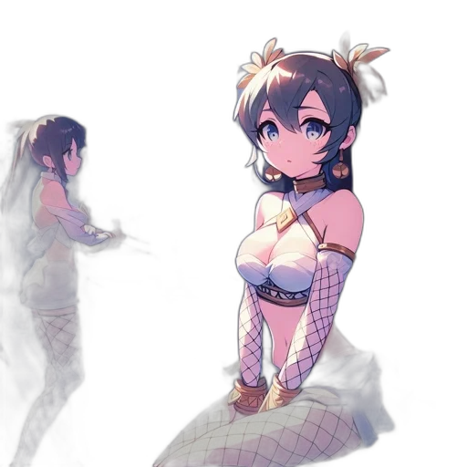 dress, creature, weapon, staff transparent PNG cut-out