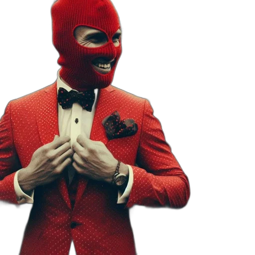 mask, jacket, concept art, red transparent PNG cut-out