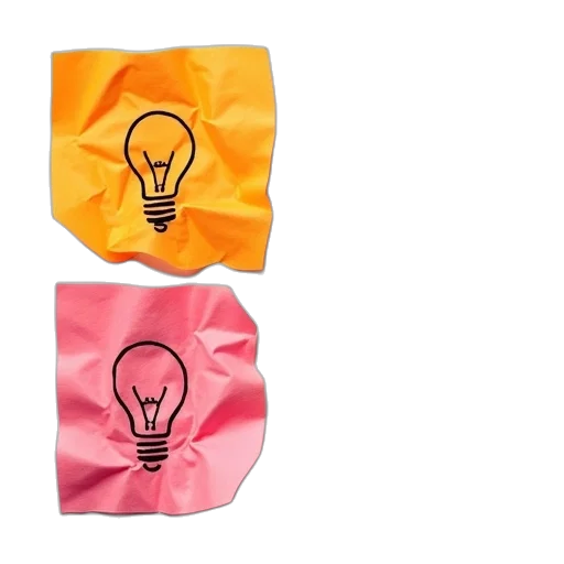 neon, colorful, four, crumpled transparent PNG cut-out