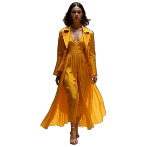dress, jacket, golden, earth tones transparent PNG cut-out
