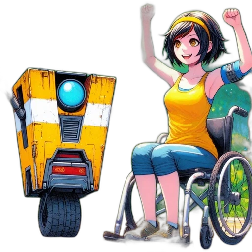 robot, car, concept art, pixel art transparent PNG cut-out