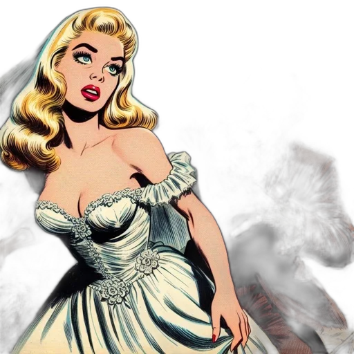 dress, comic book art, fantasy art, concept art transparent PNG cut-out